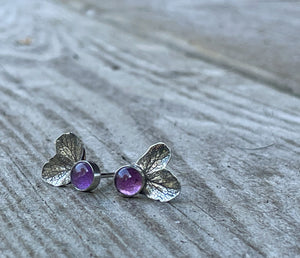 Amethyst hydrangea earrings