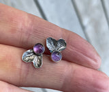 Amethyst hydrangea earrings