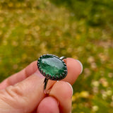Green kyanite ring size 8