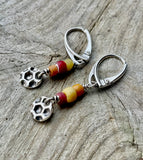 Honeycomb dangly bead earrings