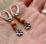 Honeycomb dangly bead earrings