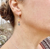 Honeycomb dangly bead earrings