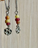 Honeycomb dangly bead earrings