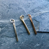 Small 14K gold needle charm