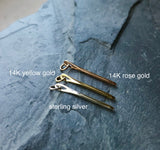 Small 14K gold needle charm