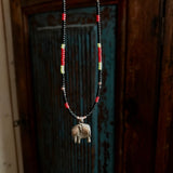 Bronze elephant beaded necklace