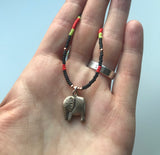 Bronze elephant beaded necklace