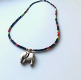 Bronze elephant beaded necklace