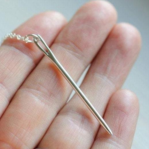 Silver needle pendant