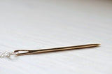 14K gold sewing needle pendant