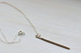 14K gold sewing needle pendant