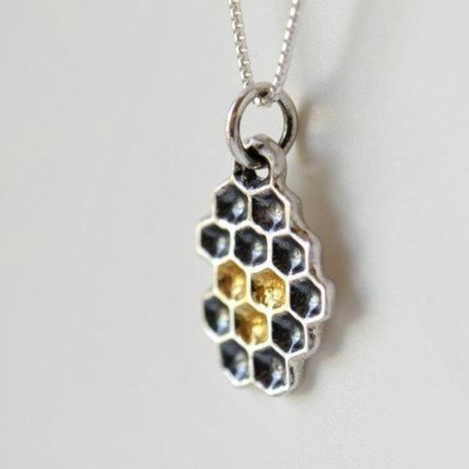 Geometric honeycomb pendant