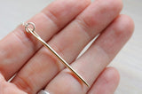 14K gold sewing needle pendant