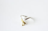 18K gold and sterling silver foldover ring