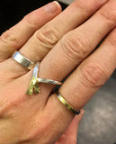 18K gold and sterling silver foldover ring