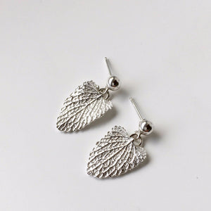 Silver leaf earrings