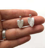 Silver leaf earrings