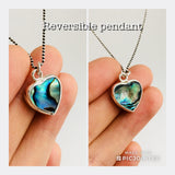 Reversible abalone shell heart pendant