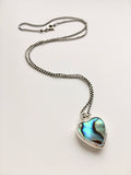 Reversible abalone shell heart pendant