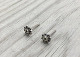 Silver flower studs