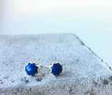 Gemstone stud earrings with lapis lazuli