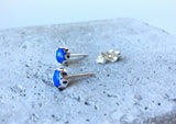 Gemstone stud earrings with lapis lazuli