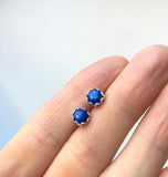 Gemstone stud earrings with lapis lazuli