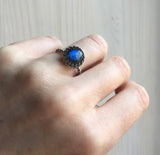 Blue labradorite ring