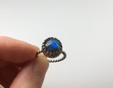 Blue labradorite ring