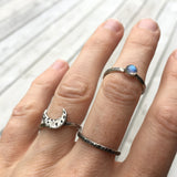 Crescent moon stacking ring set