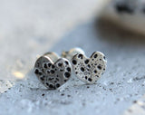 Heart stud earrings