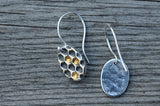 Silver honeycomb earrings