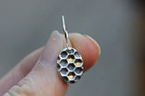 Silver honeycomb earrings