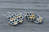 Silver honeycomb earrings