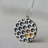 Silver honeycomb necklace