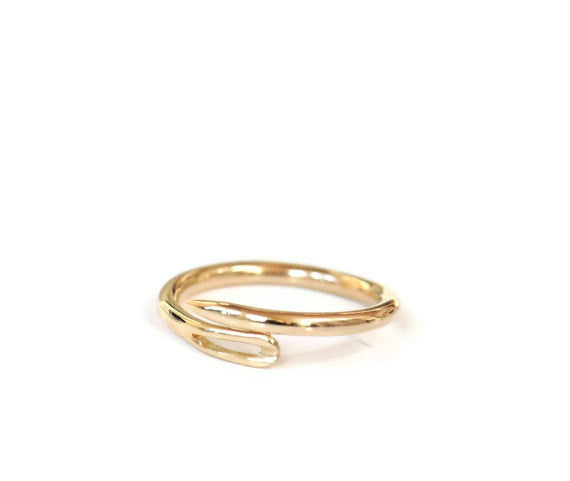 14K gold sewing needle ring