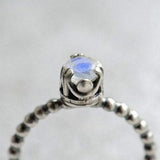 Rainbow moonstone ring