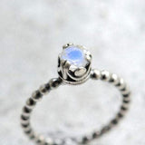 moonstone ring with crown setting