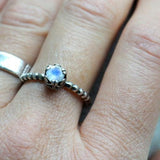 Rainbow moonstone ring