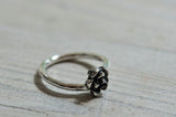 Silver rose ring