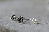 Silver rose earrings