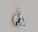 Mother and baby elephant necklace