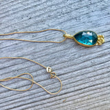 22K gold kyanite necklace