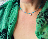 Manta ray beaded choker necklace