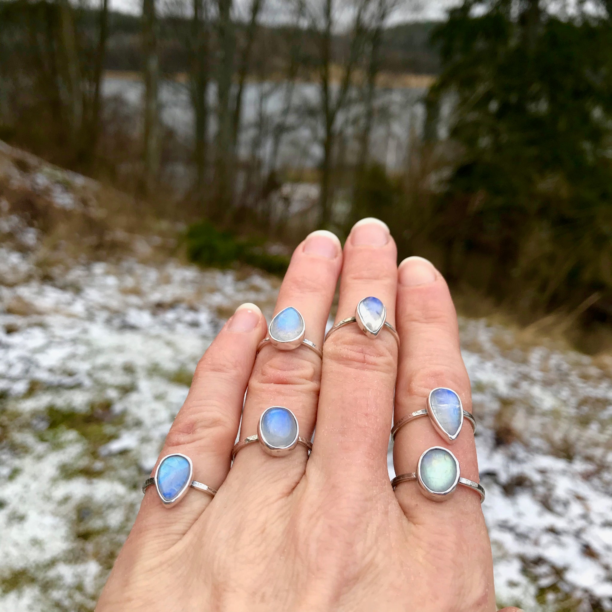 Sterling Silver on sale Moonstone Ring. Size 6.