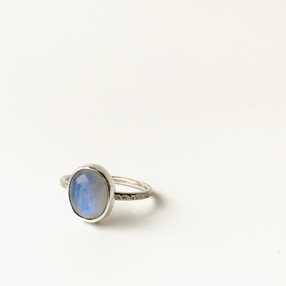Silver moonstone ring - Adjustable ring