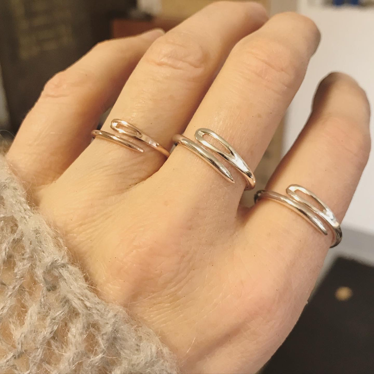 Silver sewing needle ring – SilverBlueberry