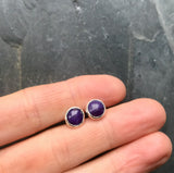 Turquoise, lapis and charoite studs