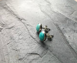 Turquoise, lapis and charoite studs